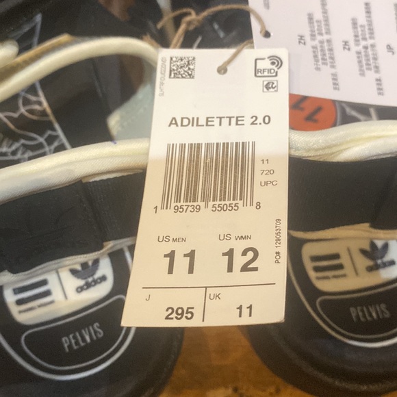 ADIDAS X HUMANRACE BY PHARRELL WILLIAMS Black Adilette 2.0 Sandals - Picture 4 of 9